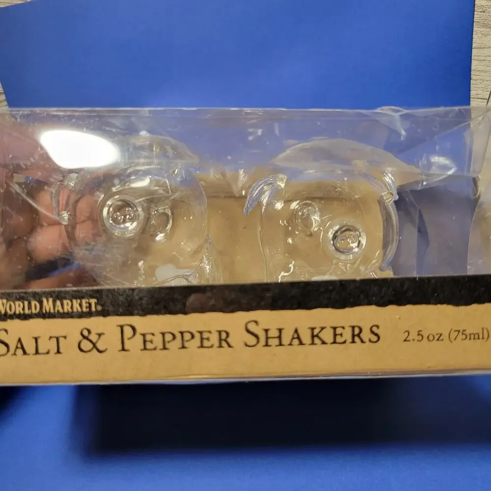 World Market clear plastic pig salt and pepper shakers!